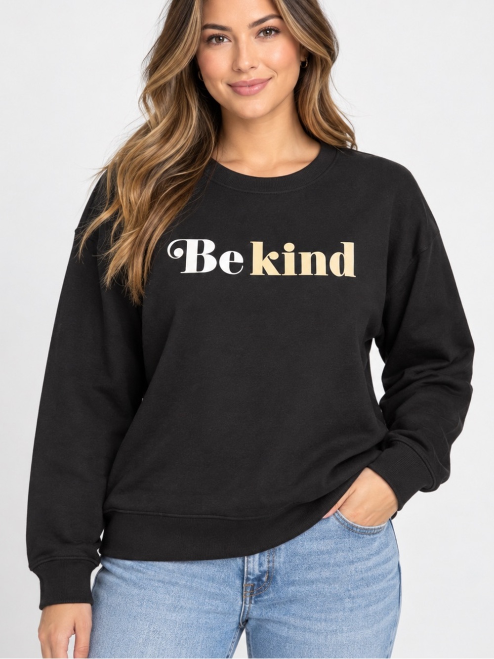 Nine West Be Kind Black Lightweight Pullover Sweatshirt L/S top women’s medium
